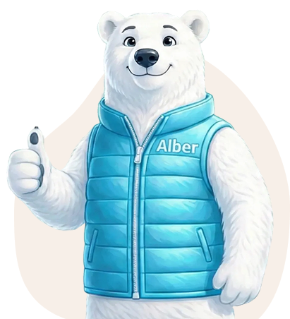 ours Alber le pouce en l'air